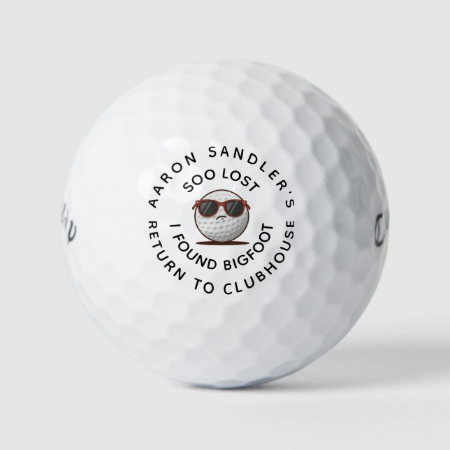 Personalisieren Sie Ihren Namen verloren gefunden  Golfball (Vorderseite)