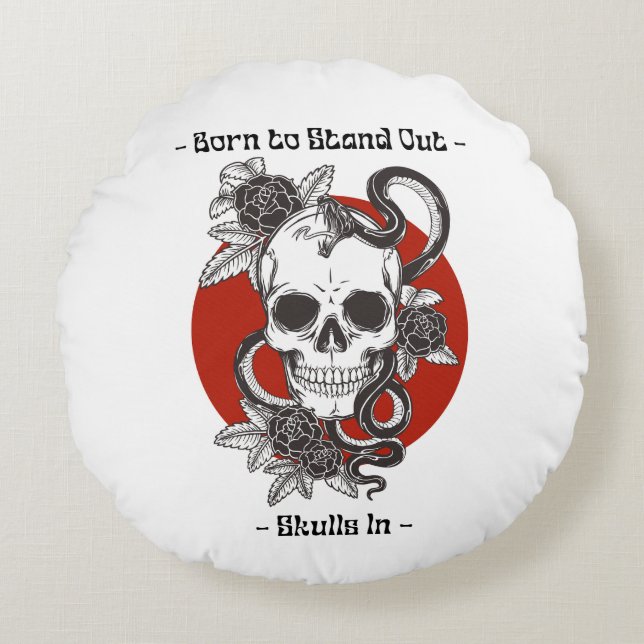 Personalisieren Sie Ihren Raum mit unserem individ Rundes Kissen (Vorderseite)