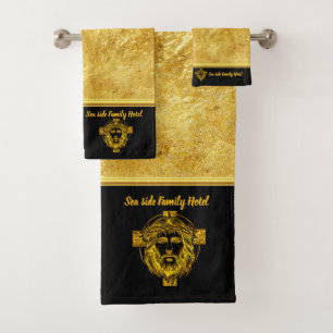 Personalisieren Sie Jesus Gold Design für Küstenko Badhandtuch Set