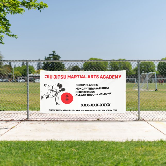 Personalisieren Sie Jiu Jitsu Martial Arts School  Banner (Insitu)