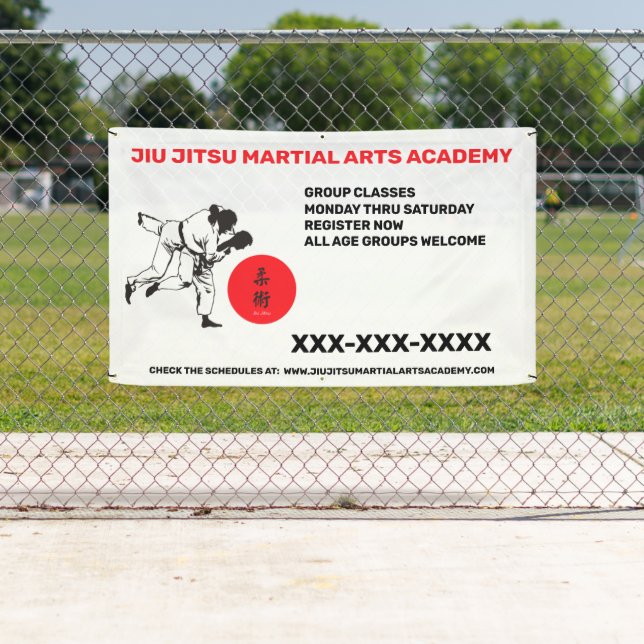 Personalisieren Sie Jiu Jitsu Martial Arts School  Banner (Insitu)