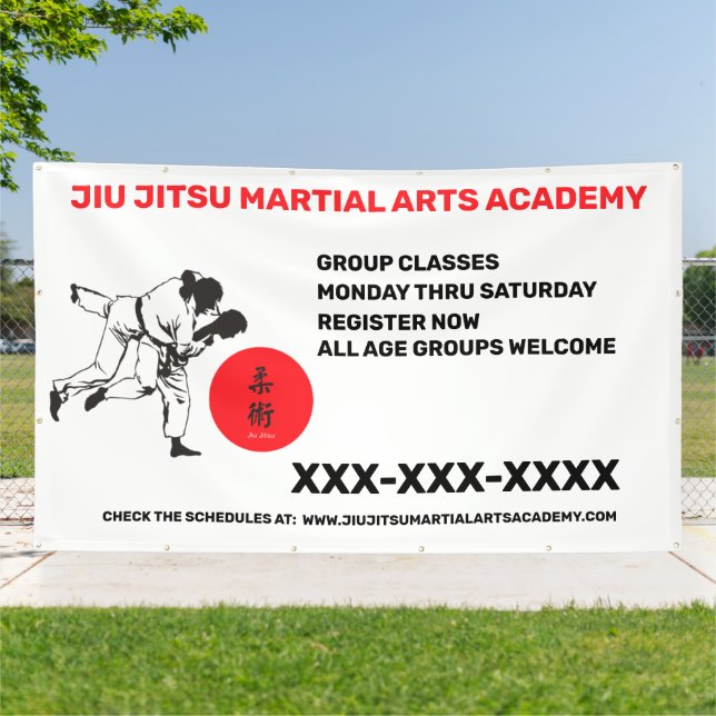 Personalisieren Sie Jiu Jitsu Martial Arts School  Banner (Außenbereich)