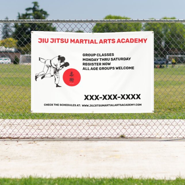 Personalisieren Sie Jiu Jitsu Martial Arts School  Banner (InSitu)