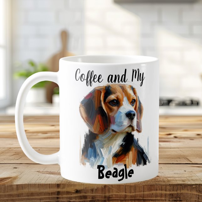 Personalisieren Sie Kaffee und meinen Beagle Niedl Kaffeetasse (Customize this Design with a few of your own Words)