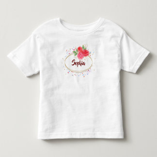 Personalisieren Sie Kinder T - Shirt, Glitzer Rose Kleinkind T-shirt