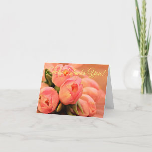 Personalisieren Sie Korallen-Tulpen Dankeskarten Dankeskarte