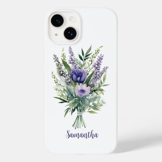Personalisieren Sie Lavender Purple Flowers Eukaly Case-Mate iPhone Hülle (Rückseite)