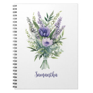 Personalisieren Sie Lavender Purple Flowers Eukaly Notizblock