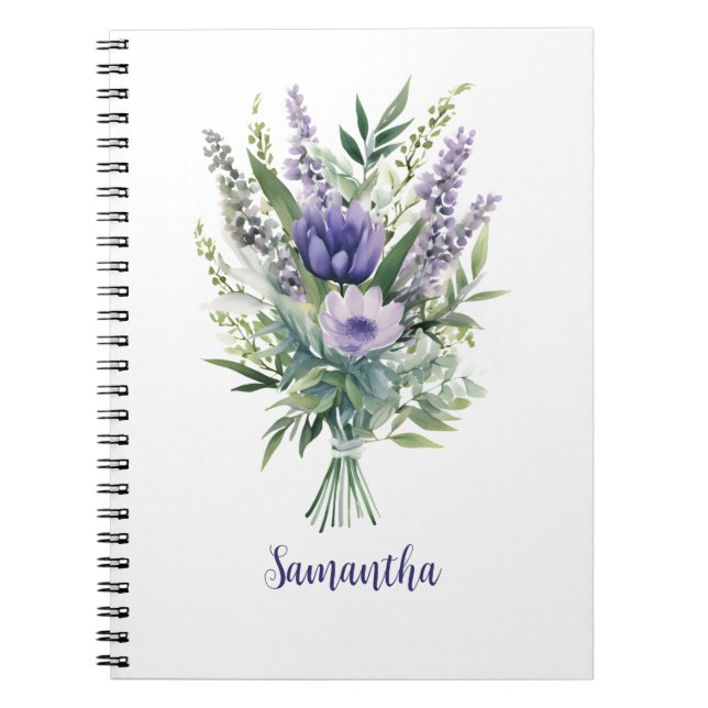 Personalisieren Sie Lavender Purple Flowers Eukaly Notizblock (Vorderseite)