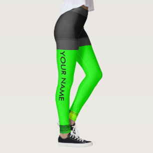 Personalisieren Sie Leggings mit Neon Green Runnin