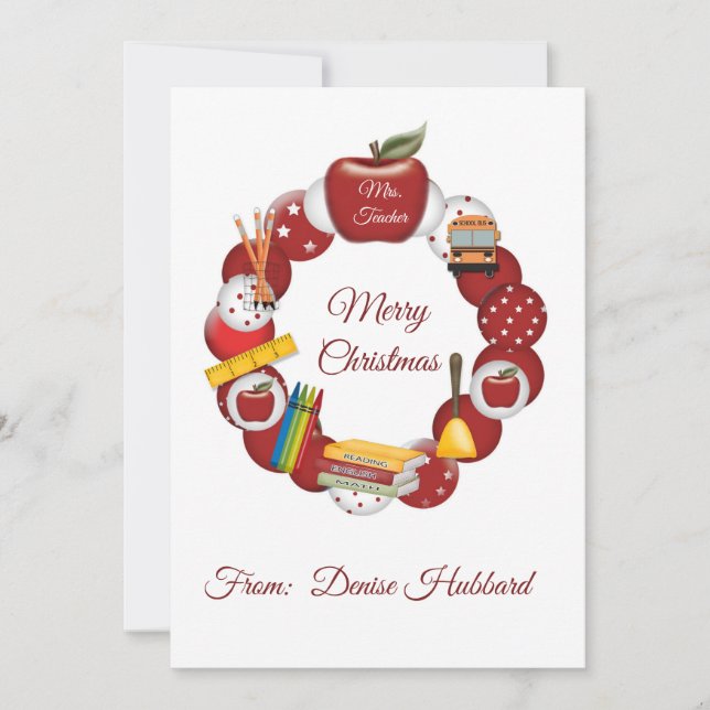 Personalisieren Sie Lehrer frohe Weihnachten (Vorderseite)