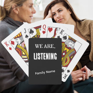 Personalisieren Sie "LISTENING" und Familienname B Spielkarten