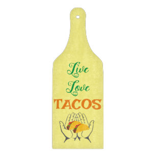Personalisieren Sie Live-Liebe-Tacos durch den Han Schneidebrett