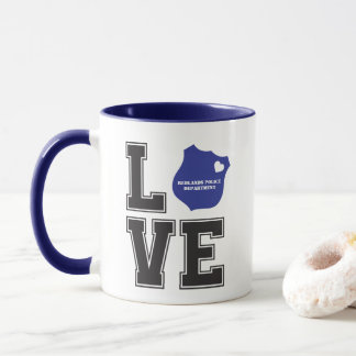 Personalisieren Sie Love Heart Abzeichen Polizei Tasse