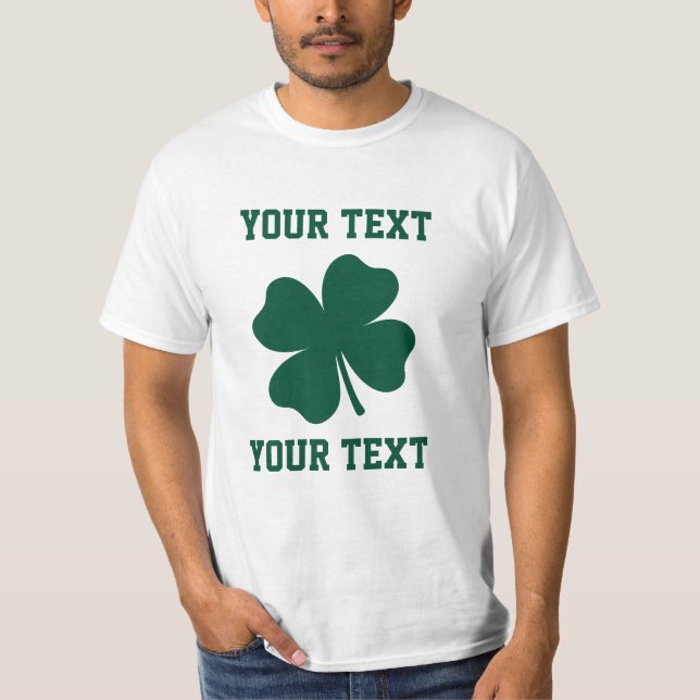 Personalisieren Sie Lucky Kleeblatt T-Shirt (Vorderseite)
