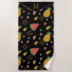 Personalisieren Sie lustige Ananas und Wassermelon Strandtuch