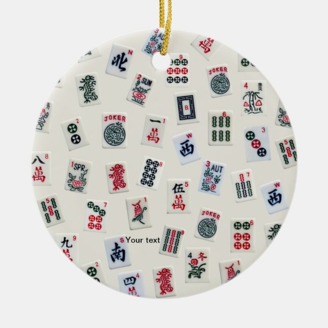 Personalisieren Sie Mah Jongg-Symbole Keramik Ornament (Vorne)