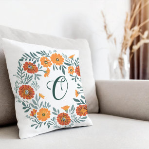 Personalisieren Sie Marigold Floral Wreath Pillow Kissen