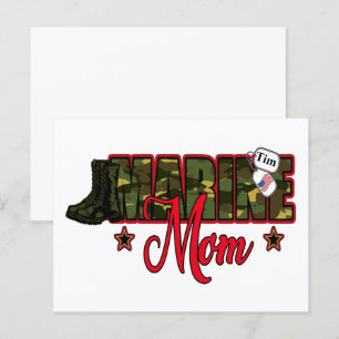 Personalisieren Sie Marine Mom mit Hundemarke Postkarte