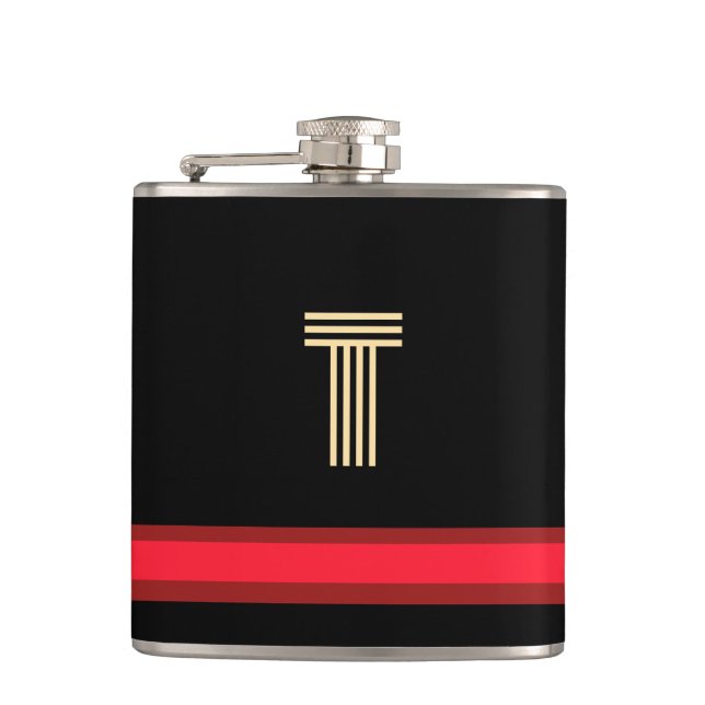 Personalisieren Sie mit Ihrem ersten schwarzen + r Flachmann (Vorderseite)