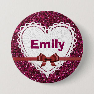 Personalisieren Sie mit Ihrem Namen Burgundy Butto Button
