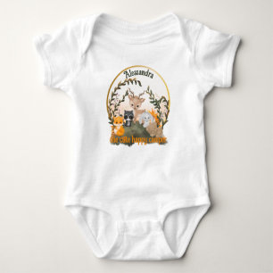 Personalisieren Sie mit Namen ein niedlicher Happy Baby Strampler