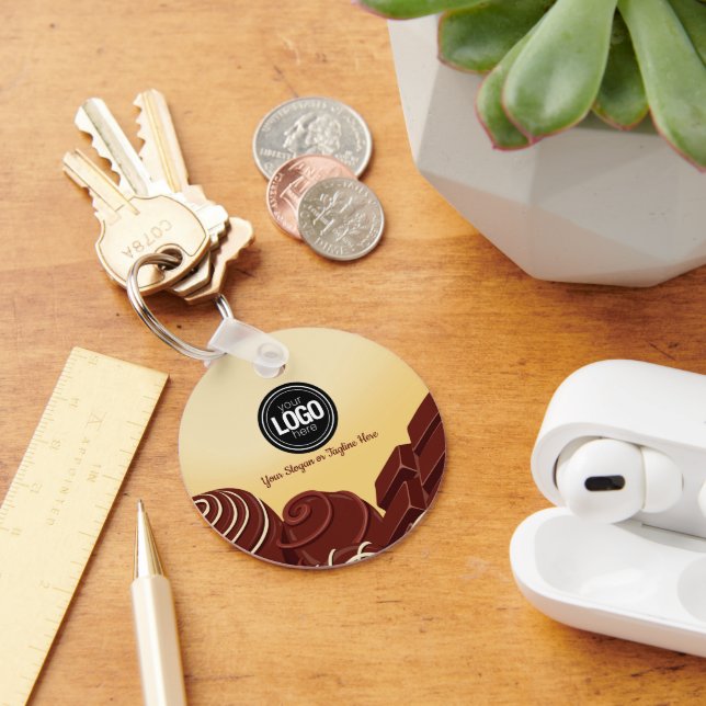 Personalisieren Sie moderne Schokoladengeschäfte Schlüsselanhänger (Schreibtisch)