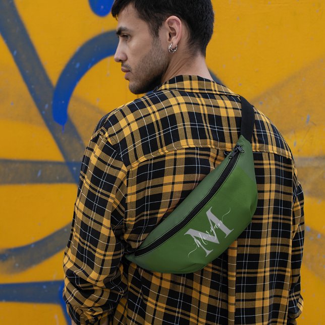 Personalisieren Sie Monogram Initial Name Forest G Bauchtasche (Personalize Monogram Initial Name Forest Green Fanny Pack)