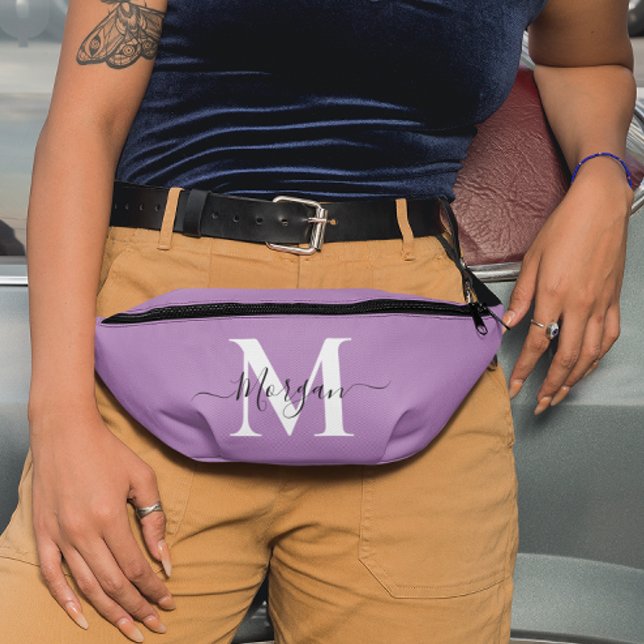 Personalisieren Sie Monogram Initial Name Lavender Bauchtasche (Personalize Monogram Initial Name Lavender Purple Fanny Pack)