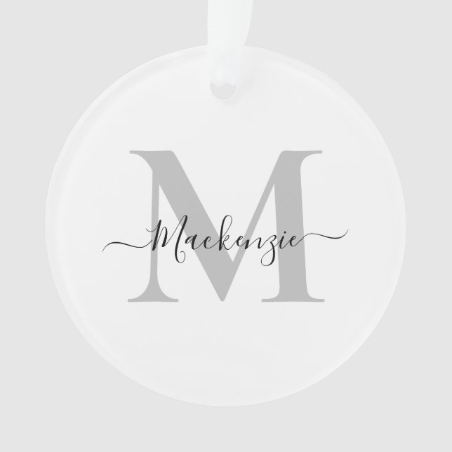 Personalisieren Sie Monogramm Initialname Acrylic Ornament (Vorderseite)