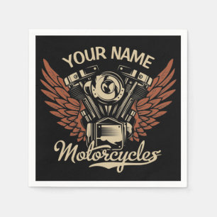 Personalisieren Sie Motorradfahrer Garage Serviette