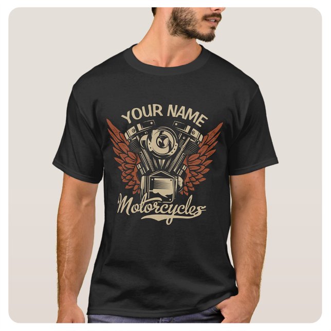 Personalisieren Sie Motorradfahrer Garage T-Shirt (Von Creator hochgeladen)