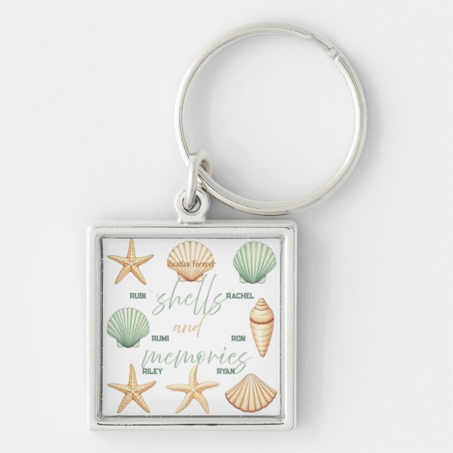 Personalisieren Sie Muscheln und Erinnerungen: Min Schlüsselanhänger (Vorne)