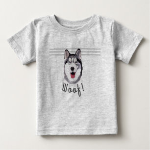 Personalisieren Sie Nachricht Siberian Husky Baby T-shirt