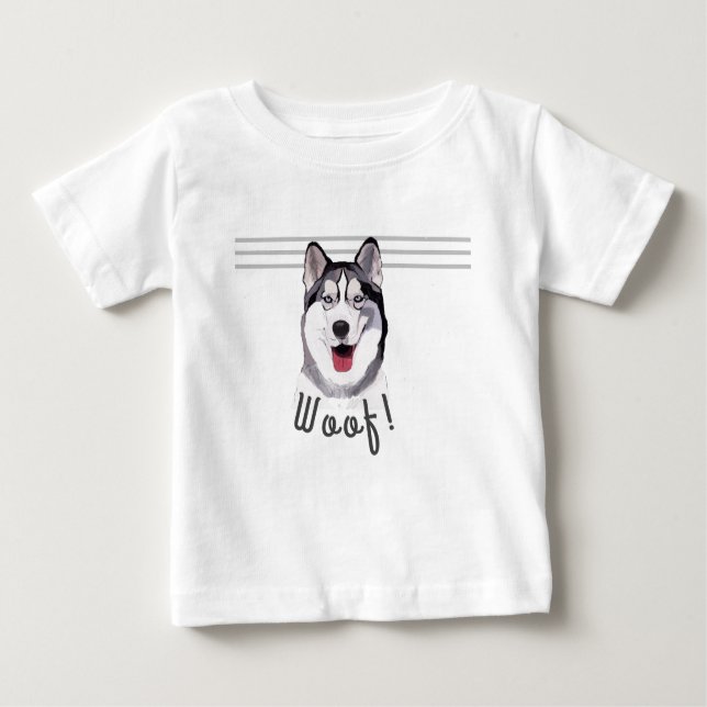 Personalisieren Sie Nachrichten Siberian Husky Bab Baby T-shirt (Vorderseite)