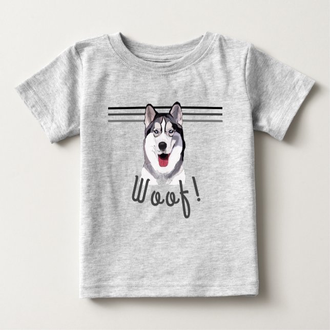 Personalisieren Sie Nachrichten Siberian Husky Bab Baby T-shirt (Vorderseite)