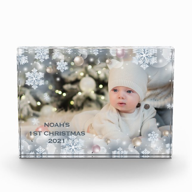 Personalisieren Sie Name & Foto Baby's First Chris (Vorderseite)