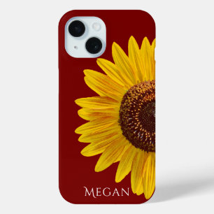 Personalisieren Sie Name Marone Rot Gelbe Sonnenbl Case-Mate iPhone Hülle