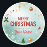 Personalisieren Sie "Name" Mery Christmas Runder Aufkleber<br><div class="desc">Mit unserem fröhlichen,  klassischen Round-Sticker für Weihnachten können Sie Ihre Weihnachten individuell gestalten. Dieser hochwertige Vinyl-Aufkleber wurde entwickelt,  um eine Vielzahl von Oberflächen,  darunter Fenster,  Laptops,  Notebooks und Wasserflaschen,  zu erhalten. Die lebhaften Farben und die individuelle Botschaft schaffen eine personalisierte und festliche Atmosphäre.</div>