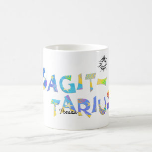 Personalisieren Sie Name SAGITTARIUS Geburtstag Zo Tasse