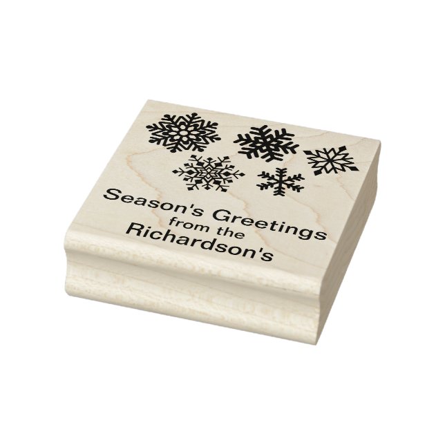 Personalisieren Sie Name Snowflakes Weihnachtskart Gummistempel (Stempel)