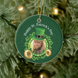 Personalisieren Sie Name und Foto St. Patrick's Da Keramik Ornament