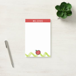 Personalisieren Sie Name und Monogramm-Apple-Lehre Post-it Klebezettel