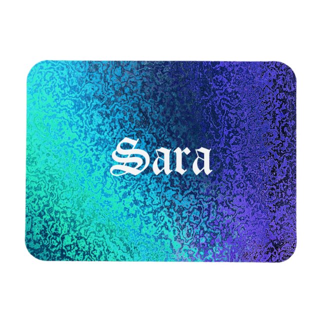 Personalisieren Sie Name und Shades in Blue Premiu Magnet (Horizontal)