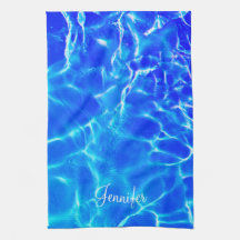 Personalisieren Sie Name, White Script, Blue Pool 
