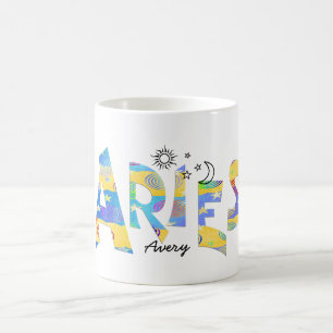 Personalisieren Sie Namens-Spaß-ARIES Geburtstag Kaffeetasse