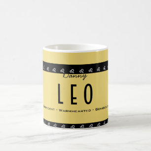 Personalisieren Sie Namensfarbe LEO Geburtstag Zod Kaffeetasse