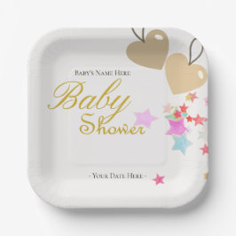 Personalisieren Sie Niedliche Babydusche Pappteller