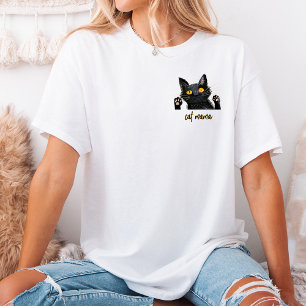 Personalisieren Sie Niedliche Black Cat Mama Tri-Blend Shirt
