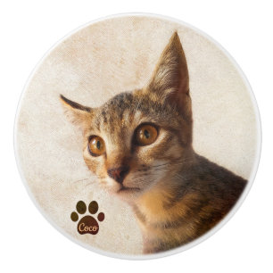 Personalisieren Sie Niedliche Katzen-Katze-Fotovor Keramikknauf